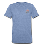 "Mountains Are Calling" Short Sleeve Shirt - heather Blue