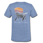 "Mountains Are Calling" Short Sleeve Shirt - heather Blue