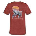"Mountains Are Calling" Short Sleeve Shirt - heather cranberry