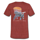 "Mountains Are Calling" Short Sleeve Shirt - heather cranberry